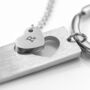 Personalised Love Heart Necklace And Keyring Set, thumbnail 4 of 5