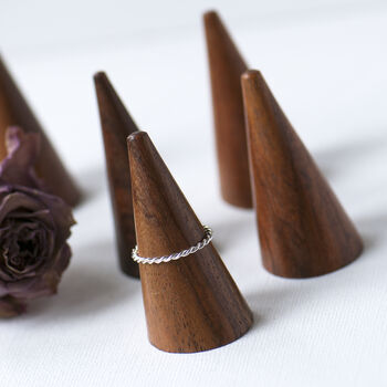 Rose Wood Natural Wood Ring Cone Holder, 4 of 7