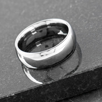 Men's Plain Stainless Steel Ring With Curved Edges, 4 of 12