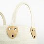 White Cotton And Jute Storage Basket With Tassels, thumbnail 3 of 4