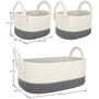 Set Of Three White And Grey Woven Storage Baskets, thumbnail 4 of 4