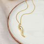 9ct Yellow Gold Medium Horn Pendant Chain Necklace, thumbnail 1 of 3