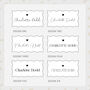 Personalised White Wavy Edge Heart Wedding Gold Foiled Place Cards, thumbnail 5 of 5