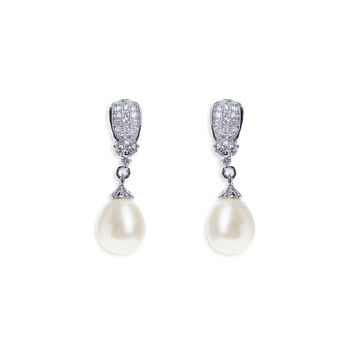 Serrano Crystal And Pearl Drop Earrings, 3 of 7