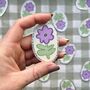 Holographic Glitter Purple Flower Sticker, thumbnail 6 of 8