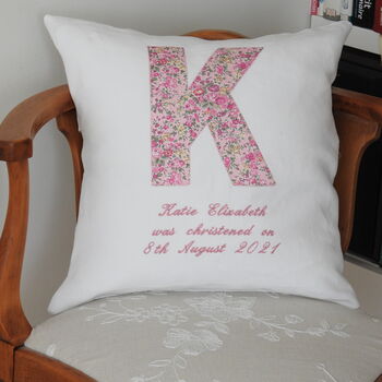 Personalised Embroidered Appliqued Christening Cushion, 3 of 6