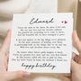 Personalised Romantic Birthday Poem Card For Husband, thumbnail 1 of 7