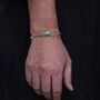 Silver Malachite Gemstone Cuban Bracelet For Men, thumbnail 5 of 11