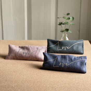 Love Embroidered Lavender Eye Pillow, 3 of 12