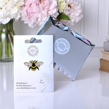 Enamel Bee Pin Badge, Bee Brooch, Birthday, Christmas Gift For Bee Lovers, 2 of 8