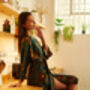 Emerald Silk Blend Kimono Dressing Gown, thumbnail 1 of 5