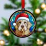 Goldendoodle In Santa Hat Suncatcher Decoration, thumbnail 4 of 6