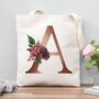 Luxury Rose Gold Floral Alphabet Bag, thumbnail 1 of 2