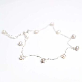 Sterling Silver String Of Pearls Anklet, 6 of 7