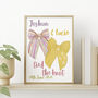 'Ribbon Bows' Personalised Wedding Print, thumbnail 2 of 2