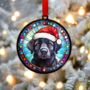Labrador Black In Santa Hat Suncatcher Decoration, thumbnail 4 of 6
