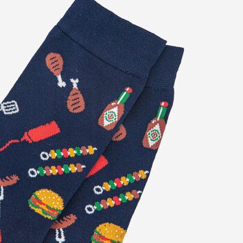 Men's Barbeque Grill BBQ Food Bamboo Socks, 4 of 4