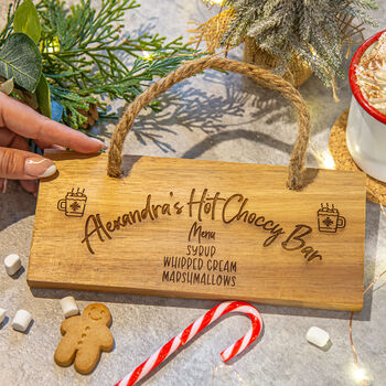 Personalised Hot Chocolate Bar Wooden Sign, 3 of 5