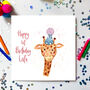 Personalised Giraffe Birthday Card, thumbnail 1 of 3