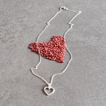 Mother And Daughter Sterling Silver Heart Necklace, 5 of 6