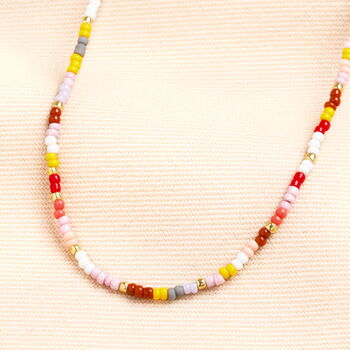 Pastel Pink And Yellow Beaded Necklace, 2 of 5