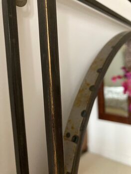 47cm Industrial Style Round Metal Wall Mirror Wall Mounted, 3 of 7