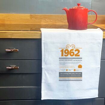 Personalised 60th Birthday Gift Microfibre Tea Towel, 7 of 8