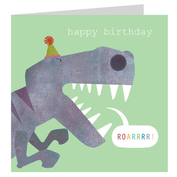Tyrannosaurus Rex Dinosaur Birthday Card, 2 of 3