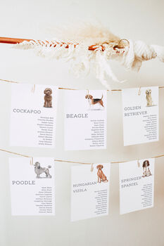 Wedding Seating Plan Cards Dogs, 6 of 10