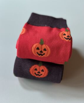 Halloween Pumpkin Bamboo Socks, 3 of 10