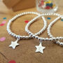 Sterling Silver Personalised Star Charm Stretch Bracelet, thumbnail 1 of 7