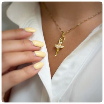 Personalised 18ct Gold Plated Ballerina Necklace, 6 of 12