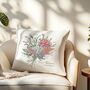 Personalised Family Birth Month Flower Cushion, thumbnail 1 of 8
