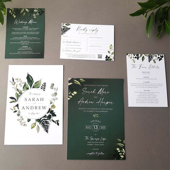 Greenery Wedding Invitations With Inserts Sample, 2 of 6