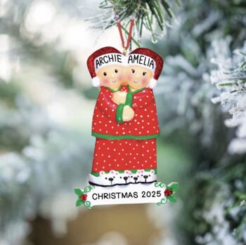 Personalised Pyjama With Teddy Slippers Christmas Decoration, 2 of 3