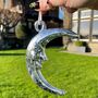 Silver Glass Man In The Moon Hanging Decoration, thumbnail 1 of 5