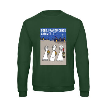 Three Wise Men Funny Wine Christmas Jumper, 5 of 8