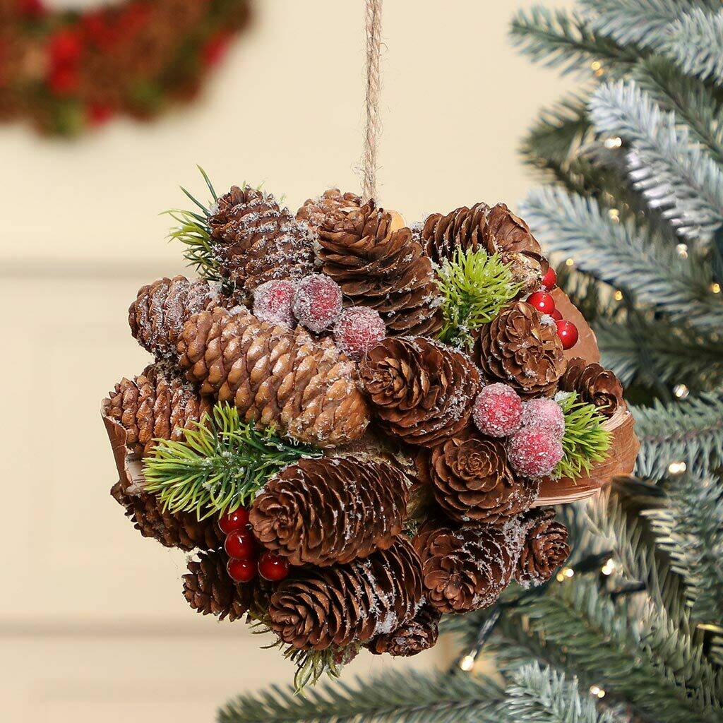Frosted Berries Large Hanging Christmas Decoration By