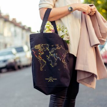 Stitch Your Travels Canvas Tote Bag Diy Kit, 6 of 12