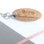 Favourite Person Personalised Wooden Keyring, thumbnail 4 of 5