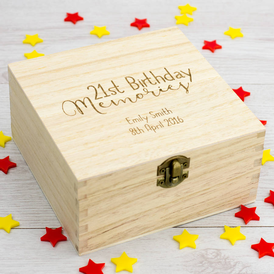 personalised 21st birthday keepsake box by mirrorin