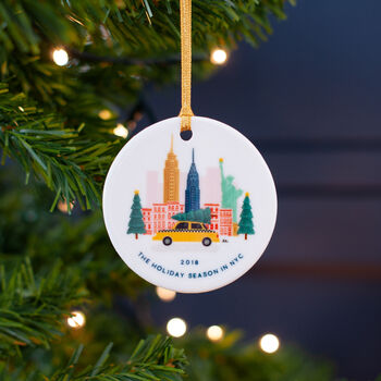 Personalised New York City Christmas Tree Decoration, 2 of 6