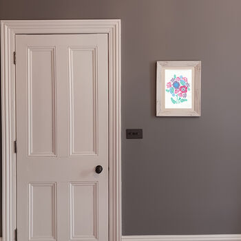 Bright Bloom Wood Block Print Three Colour Options, 2 of 5