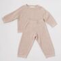 Children's Taupe Knitted Two Piece Lounge Set, thumbnail 6 of 6
