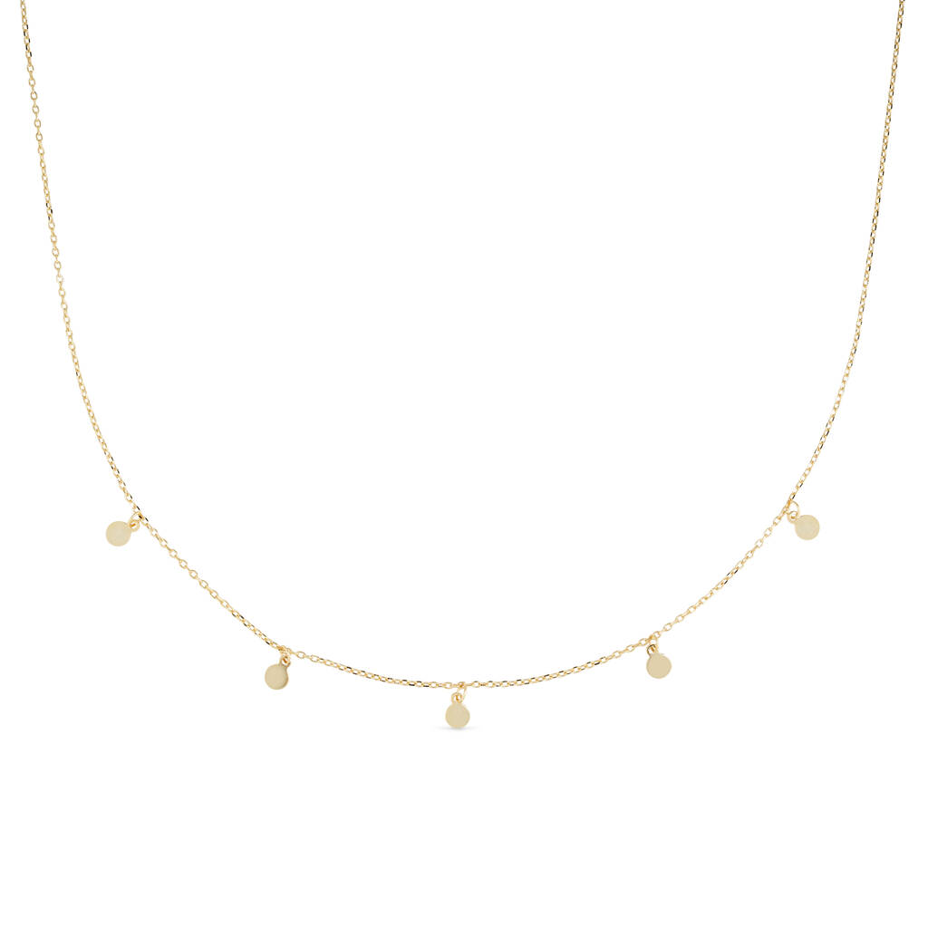 Dainty 18 K Gold Plated Disc Coin Choker Necklace By Elk & Bloom ...