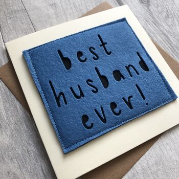 Best Husband Ever! Felt Birthday/Anniversary Card, 2 of 2