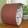 Russet Dark Red Tweed Floral Lined Drum Lampshade, thumbnail 2 of 6
