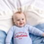 My First Valentines Embroidered Personalised New Baby Romper Three Colours Available, thumbnail 5 of 11