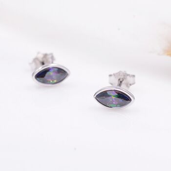 Mystic Topaz Marquise Stud Earrings In Sterling Silver, 2 of 10