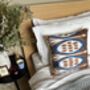 Square Ikat Silk Cushion Blue, Brown And White Abstract Design, thumbnail 8 of 10